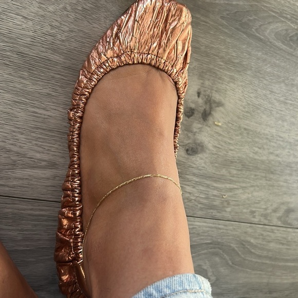 Dolce & Gabbana Metallic Copper Rose Gold Ballerina Flats 37 - Picture 9 of 9